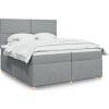 Box spring postel s matrací 200x200 cm textil [3293682] (Barva Černá)