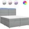 Box spring postel s matrací 200x200 cm textil [3293682] (Barva Černá)