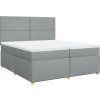 Box spring postel s matrací 200x200 cm textil [3293682] (Barva Černá)