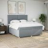 Box spring postel s matrací 200x200 cm textil [3293682] (Barva Černá)