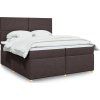 Box spring postel s matrací 200x200 cm textil [3293682] (Barva Černá)