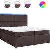 Box spring postel s matrací 200x200 cm textil [3293682] (Barva Černá)