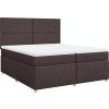 Box spring postel s matrací 200x200 cm textil [3293682] (Barva Černá)