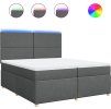 Box spring postel s matrací 200x200 cm textil [3293682] (Barva Černá)