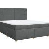 Box spring postel s matrací 200x200 cm textil [3293682] (Barva Černá)