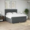 Box spring postel s matrací 200x200 cm textil [3293682] (Barva Černá)