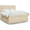 Box spring postel s matrací 200x200 cm textil [3293682] (Barva Černá)