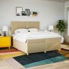 Box spring postel s matrací 200x200 cm textil [3293682] (Barva Černá)