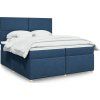 Box spring postel s matrací 200x200 cm textil [3293682] (Barva Černá)