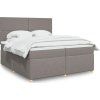 Box spring postel s matrací 200x200 cm textil [3293682] (Barva Černá)