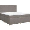 Box spring postel s matrací 200x200 cm textil [3293682] (Barva Černá)