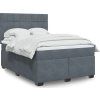 Box spring postel s matrací 160x200 cm samet [3290955] (Barva Tmavě šedá)