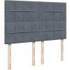 Box spring postel s matrací 160x200 cm samet [3290955] (Barva Tmavě šedá)