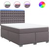 Box spring postel s matrací 160x200 cm umělá kůže [3293030] (Barva Šedá)
