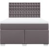 Box spring postel s matrací 160x200 cm umělá kůže [3293030] (Barva Šedá)