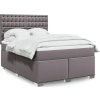 Box spring postel s matrací 160x200 cm umělá kůže [3293030] (Barva Šedá)