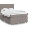 Box spring postel s matrací 160x200 cm textil [3294020] (Barva Tmavě šedá)