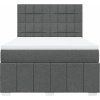 Box spring postel s matrací 160x200 cm textil [3294020] (Barva Tmavě šedá)