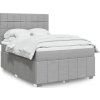 Box spring postel s matrací 160x200 cm textil [3294020] (Barva Tmavě šedá)