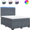 Box spring postel s matrací 160x200 cm samet [3293255] (Barva Tmavě šedá)