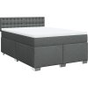 Box spring postel s matrací 160x200 cm textil [3288254] (Barva Tmavě šedá)
