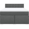 Box spring postel s matrací 160x200 cm textil [3288254] (Barva Tmavě šedá)