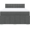 Box spring postel s matrací 160x200 cm textil [3287120] (Barva Tmavě šedá)