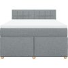 Box spring postel s matrací 160x200 cm textil [3286731] (Barva Světle šedá)
