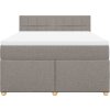 Box spring postel s matrací 160x200 cm textil [3286731] (Barva Světle šedá)