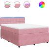 Box spring postel s matrací 160 x 200 cm samet [3290082] (Barva Světle šedá)