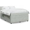 Box spring postel s matrací 160 x 200 cm samet [3290082] (Barva Světle šedá)