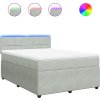 Box spring postel s matrací 160 x 200 cm samet [3290082] (Barva Světle šedá)
