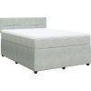 Box spring postel s matrací 160 x 200 cm samet [3290082] (Barva Světle šedá)