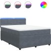 Box spring postel s matrací 160 x 200 cm samet [3290082] (Barva Světle šedá)