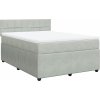 Box spring postel s matrací 160x200 cm samet [3287782] (Barva Světle šedá)