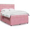 Box spring postel s matrací 160x200 cm samet [3292383] (Barva Tmavě šedá)
