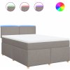 Box spring postel s matrací 160x200 cm textil [3289029] (Barva Krémová)