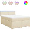 Box spring postel s matrací 160x200 cm textil [3289029] (Barva Krémová)