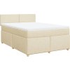Box spring postel s matrací 160x200 cm textil [3289029] (Barva Krémová)