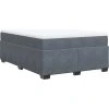 Box spring postel s matrací 160x200 cm samet [3285294] (Barva Tmavě šedá)