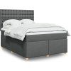 Box spring postel s matrací 140x200 cm textil [3291318] (Barva Tmavě šedá)