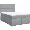Box spring postel s matrací 140x200 cm textil [3293597] (Barva Tmavě šedá)