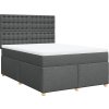 Box spring postel s matrací 140x200 cm textil [3293618] (Barva Tmavě šedá)