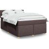 Box spring postel s matrací 140x200 cm textil [3286697] (Barva Tmavě šedá)