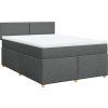 Box spring postel s matrací 140x200 cm textil [3286697] (Barva Tmavě šedá)