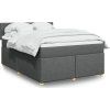 Box spring postel s matrací 140x200 cm textil [3286697] (Barva Tmavě šedá)