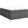 Box spring postel s matrací 140x200 cm textil [3285381] (Barva Tmavě šedá)