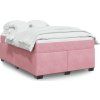 Box spring postel s matrací 140x200 cm samet [3285289] (Barva Černá)