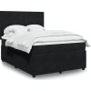 Box spring postel s matrací 140x200 cm samet [3294654] (Barva Černá)