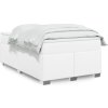 Box spring postel s matrací 120x200 cm umělá kůže [3285206] (Barva Bílá)